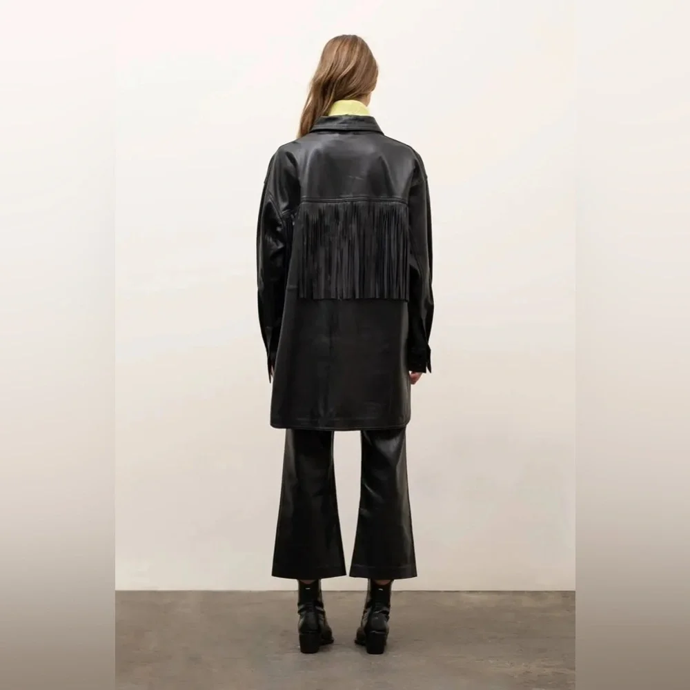 Moon River Faux Leather Fringe Jacket - Picture 4 of 4